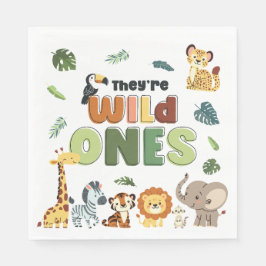 Wild One Safari Zoo Animal Birthday Party Serviette