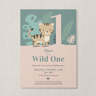 Wild One Soft Safari Tiger Dschungel Erster Geburt Einladung