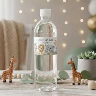 Wild One Süße Safari Dschungel-Baby-Party Wasserflaschenetikett