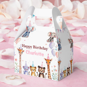 Wild One Süße Tiere Ballon Mädchen Geburtstag Geschenkschachtel