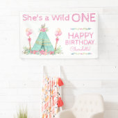 Wild One TeePee 1. Geburtstag Banner (Insitu)