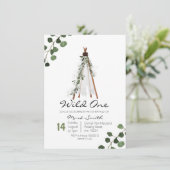 Wild One Teepee Einladung zum ersten Geburtstag (Stehend Vorderseite)