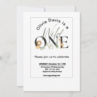 Wild One theme Baby Shower Einladung