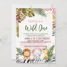 Wild One Theme Birthday Einladung
