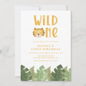 Wild One Tiger 1. Geburtstag Einladung (Vorderseite)