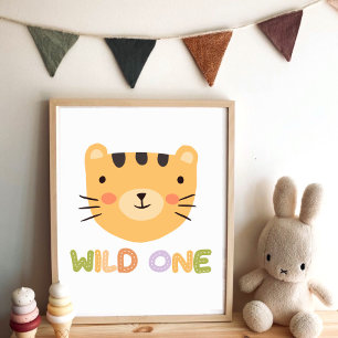 Wild One Tiger Baby Kinderzimmer Poster