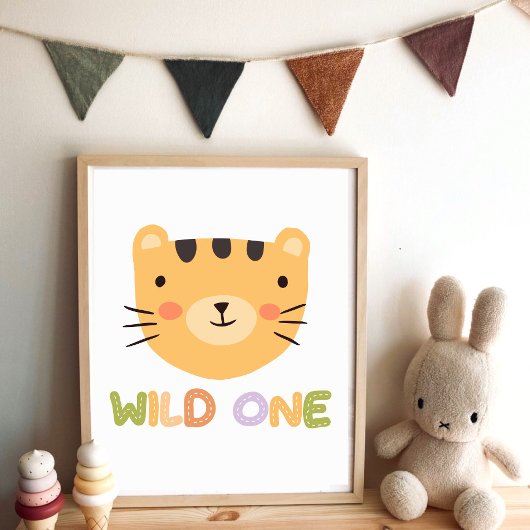 Wild One Tiger Baby Kinderzimmer Poster