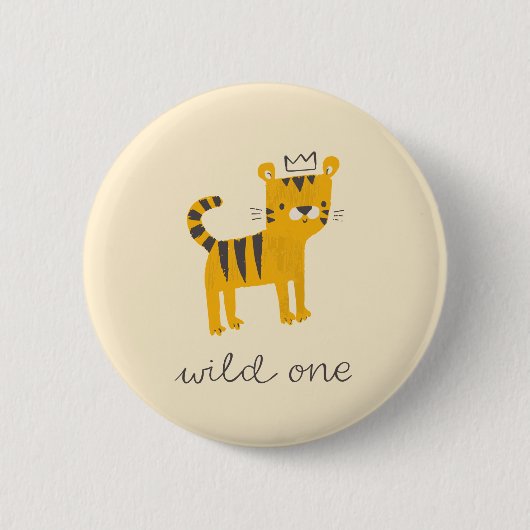 Wild One Tiger Cat Button (Vorderseite)