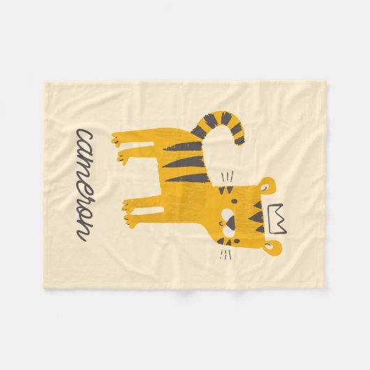 Wild One Tiger Cat Fleecedecke (Vorderseite (Horizontal))