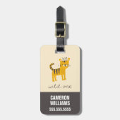 Wild One Tiger Cat Gepäckanhänger (Vorderseite vertikal)