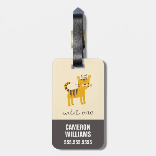 Wild One Tiger Cat Gepäckanhänger (Rückseite vertikal)