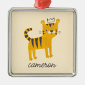 Wild One Tiger Cat Ornament Aus Metall (Vorne)