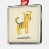 Wild One Tiger Cat Ornament Aus Metall (Links)