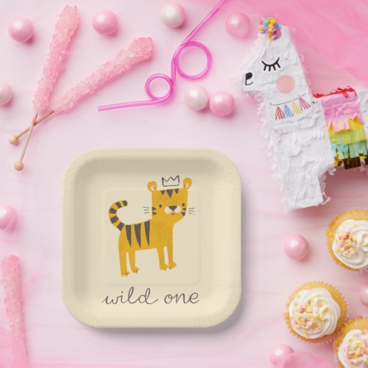 Wild One Tiger Cat Pappteller (Party)