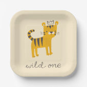 Wild One Tiger Cat Pappteller (Vorderseite)