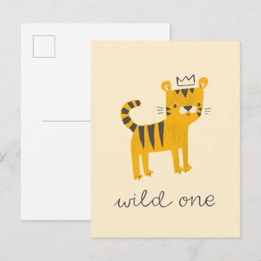 Wild One Tiger Cat Postkarte (Vorne/Hinten)