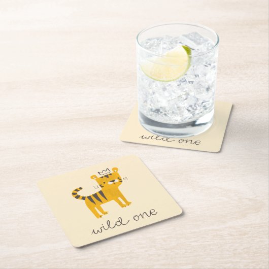 Wild One Tiger Cat Rechteckiger Pappuntersetzer (Vor Ort)