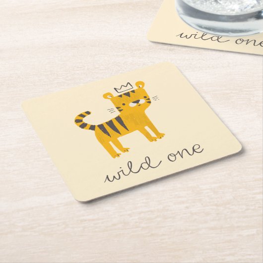 Wild One Tiger Cat Rechteckiger Pappuntersetzer (angewinkelt)