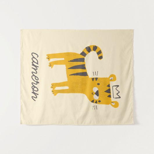 Wild One Tiger Cat Wandteppich (Vorderseite (Horizontal))