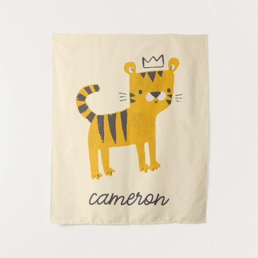 Wild One Tiger Cat Wandteppich (Vorderseite)