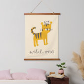 Wild One Tiger Cat Wandteppich Mit Holzrahmen (Schlafzimmer)