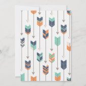 Wild ONE Tribal Arrows Birthday Party Blue Green Einladung (Rückseite)