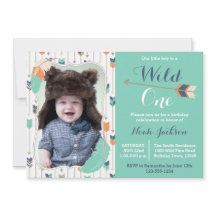 Wild One Tribal Einladung zum ersten Geburtstag Fo