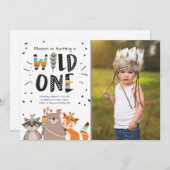 Wild One Tribal Einladung zum ersten Geburtstag in (Vorne/Hinten)