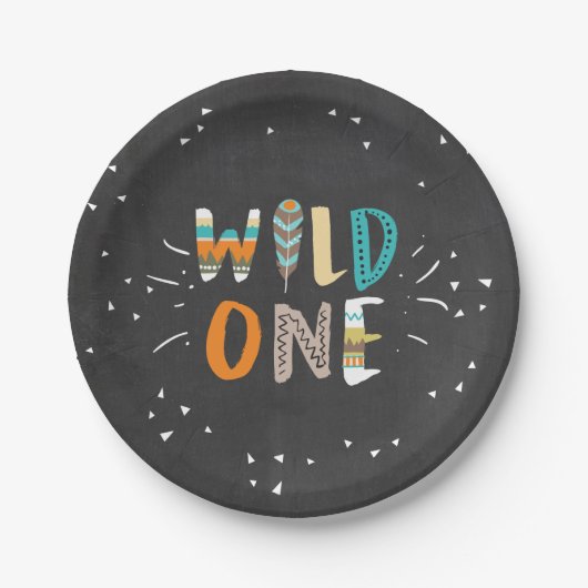 Wild One Tribal Erster Geburtstag Paper Tellers Bo Pappteller (Vorderseite)