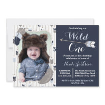 Wild One Tribal First Birthday Blue Foto