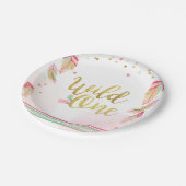 Wild One Tribal Gold Erstgeburtenpapier-Teller Pappteller (Schrägansicht)