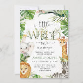 Wild One Tropical Jungle Boho Safari Baby Shower Einladung (Vorderseite)