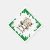 Wild One Tropical Jungle Safari Geburtstag Serviette (Ecke)