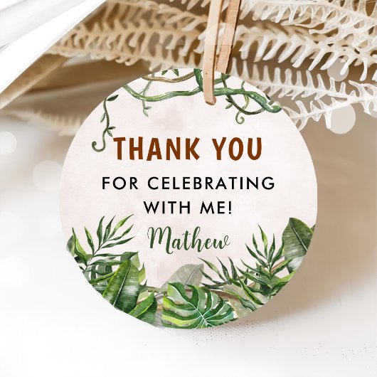 Wild One Tropical Safari Erster Geburtstag Geschenkanhänger