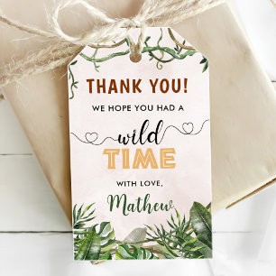 Wild One Tropical Safari Erster Geburtstag Geschenkanhänger