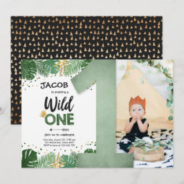 Wild One Tropical Safari Junge Gold Erstgeburt Einladung