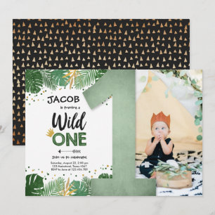 Wild One Tropical Safari Junge Gold Erstgeburt Einladung