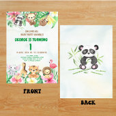 Wild One Tropical Safari Jungle Animals Geburtstag Einladung