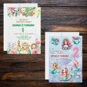 Wild One Tropical Safari Jungle Animals Geburtstag Einladung