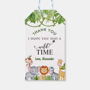 Wild One Tropical Safari Jungle Geburtstag Geschenkanhänger