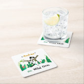 Wild One Tuxedo Kitty Kids 1st Birthday Einladung Rechteckiger Pappuntersetzer (Vor Ort)