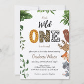 Wild One Typografy baby Dusche QR-Code Einladung (Vorderseite)