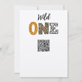 Wild One Typografy baby Dusche QR-Code Einladung (Rückseite)