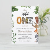 Wild One Typografy baby Dusche QR-Code Einladung (Stehend Vorderseite)