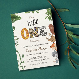 Wild One Typografy baby Dusche QR-Code Einladung