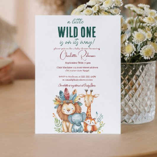Wild One und Safari Baby Dusche Einladung