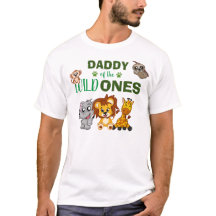 Wild One Vater Jungle Safari Zoo Tier Twins Daddy