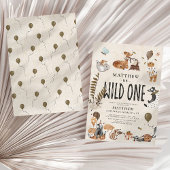 Wild One verzauberter Waldlandjunge 1. Geburtstag Einladung