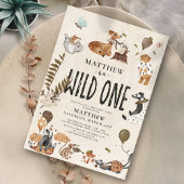 Wild One verzauberter Waldlandjunge 1. Geburtstag Einladung