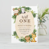 WILD ONE | Walddschungel - Geburtstag Einladung (Stehend Vorderseite)